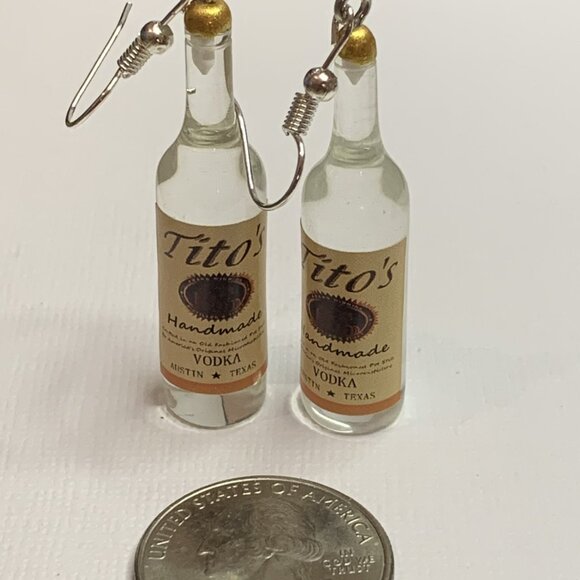 Tito's Earring, Vodka Earring, Drink Earring, Funny Food Earring, Gift Idea - Picture 3 of 4